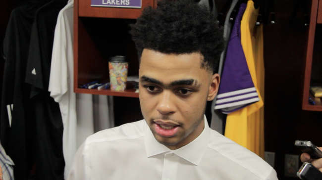 Kobe Bryant, D’angelo Russell, Jordan Clarkson After Season Opener (videos)