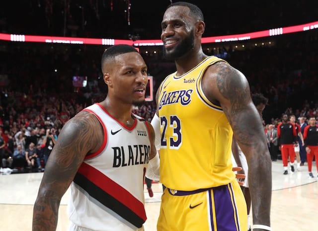 LeBron James, Damian Lillard, Lakers, Trail Blazers