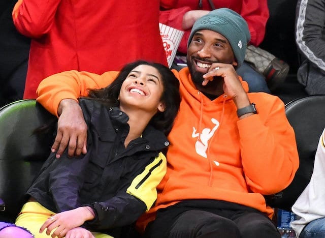 Kobe Bryant, Gianna Bryant watch the Los Angeles Lakers