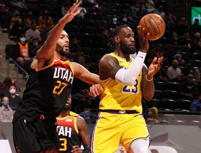 Rudy Gobert, LeBron James, Lakers, Jazz