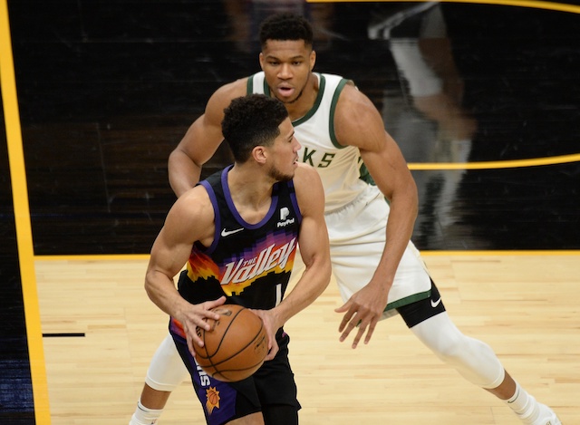 Devin Booker, Giannis Antetokounmpo, Suns, Bucks, NBA Finals