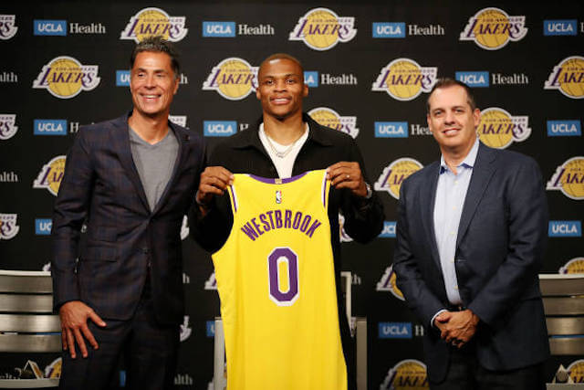 Rob Pelinka, Russell Westbrook, Frank Vogel, Lakers