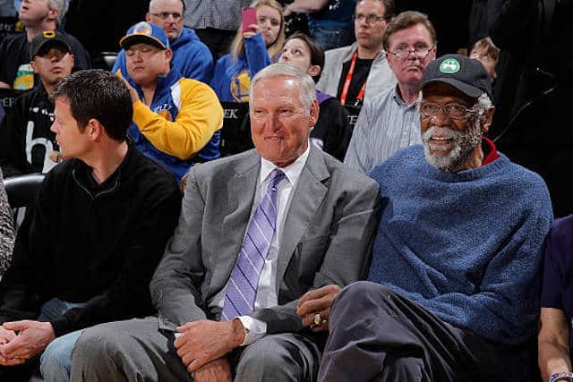 Jerry West Bill Russell Lakers Celtics