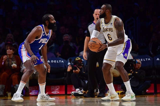 Lakers News James Harden Lists LeBron James Kobe Bryant Shaquille O Neal In All Time Starting Lineup