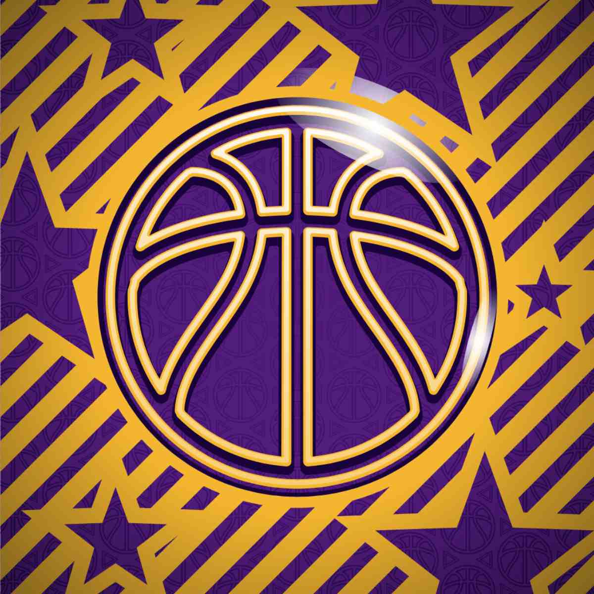 Basketball with lakers colors