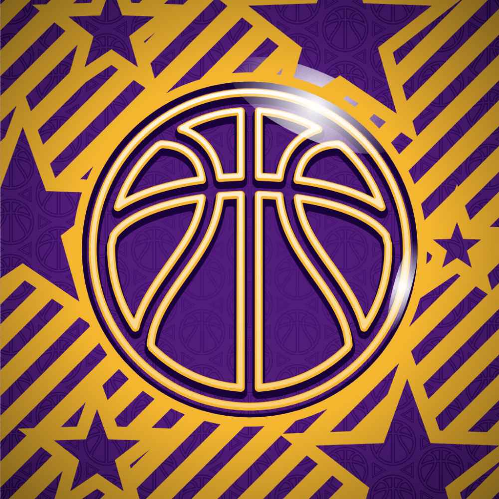 Basketball design with lakers colors