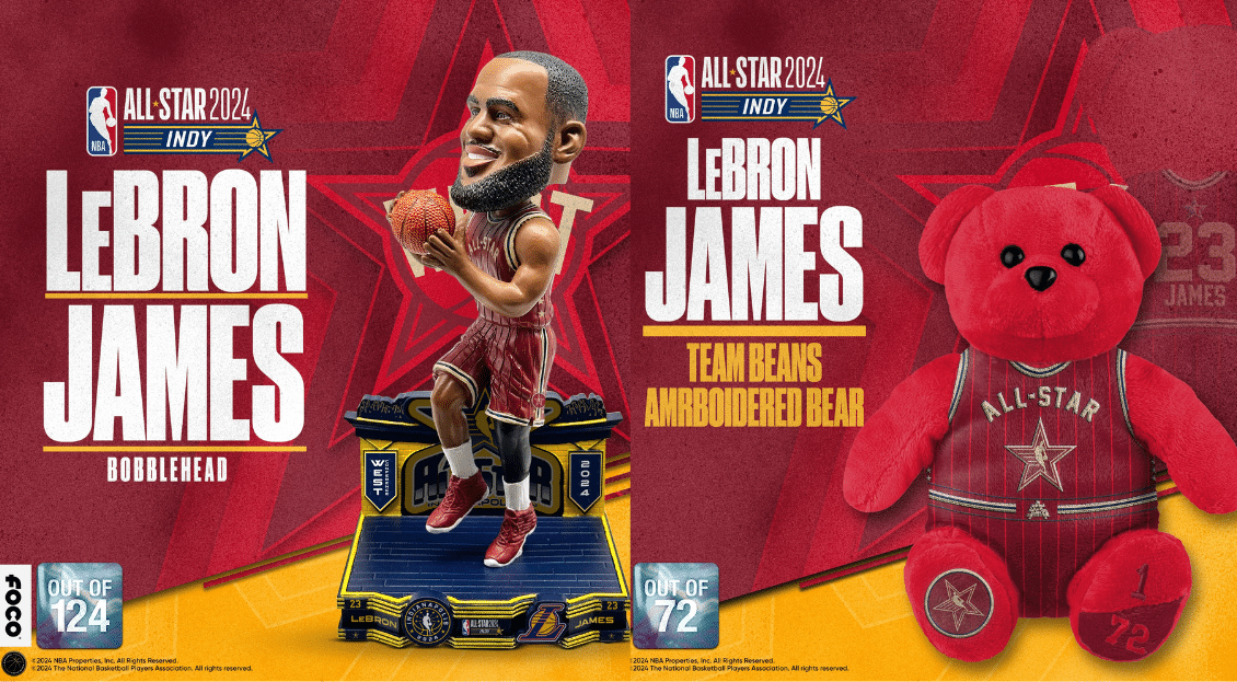 LeBron James All-Star Game bobblehead, bear, FOCO