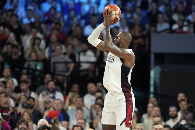 LeBron James, USA Basketball, Team USA, 2024 Olympics, Serbia