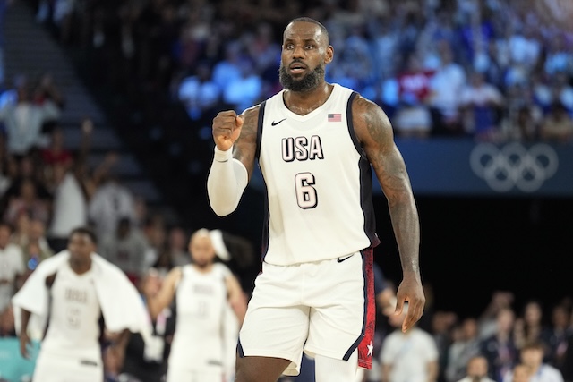 LeBron James, USA Basketball, Team USA, 2024 Olympics, Serbia